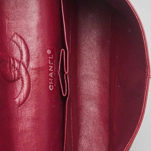 Chanel Red Quilted Patent Leather Classic Medium Double Flap Bag - Picture 8 of 12